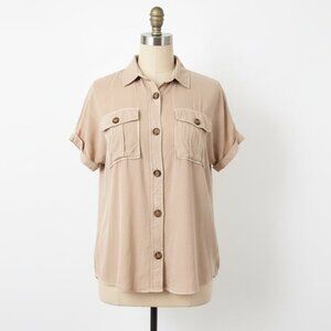 Maurices Women's Beige Button Down Shirt
